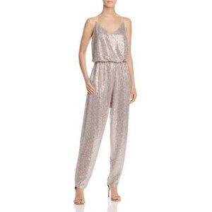 Eliza J sparkly metallic pink jumpsuit size 10